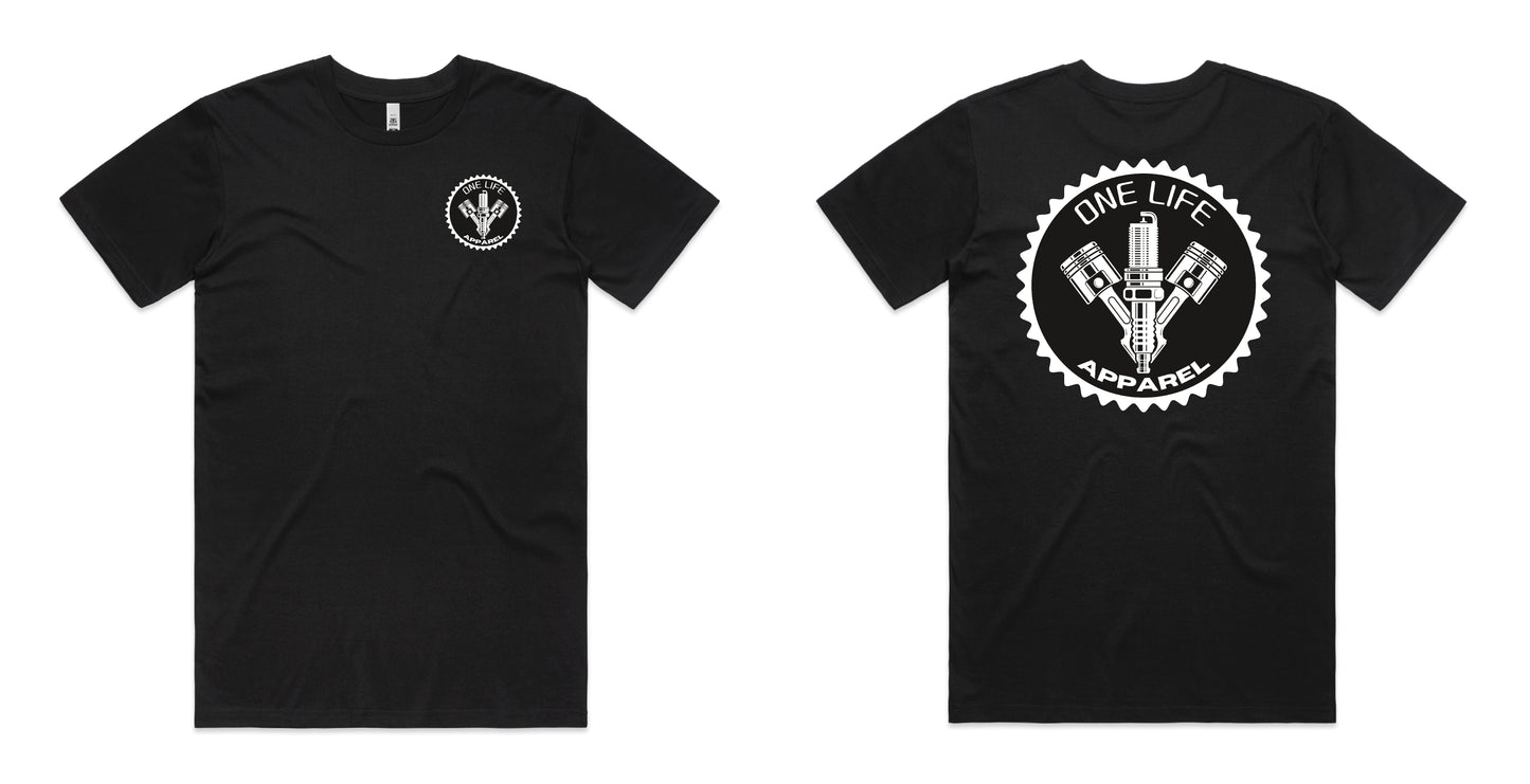 One Life Tee With Pistons and plug