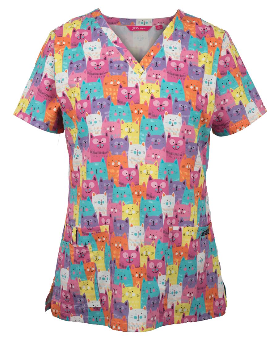 Jb’s Ladies Scrub top printed