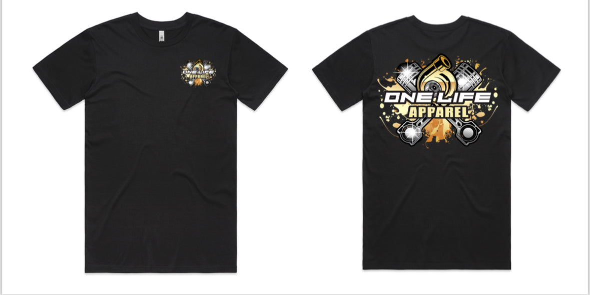 One Life Tee Gold piston & turbo design